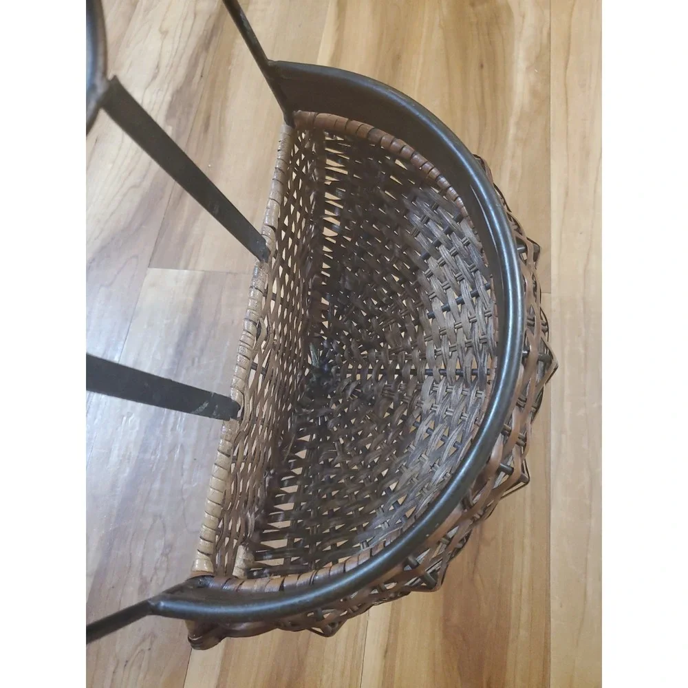 Vintage Wicker Front Door Basket Wicker And Metal Decorative Wall Basket